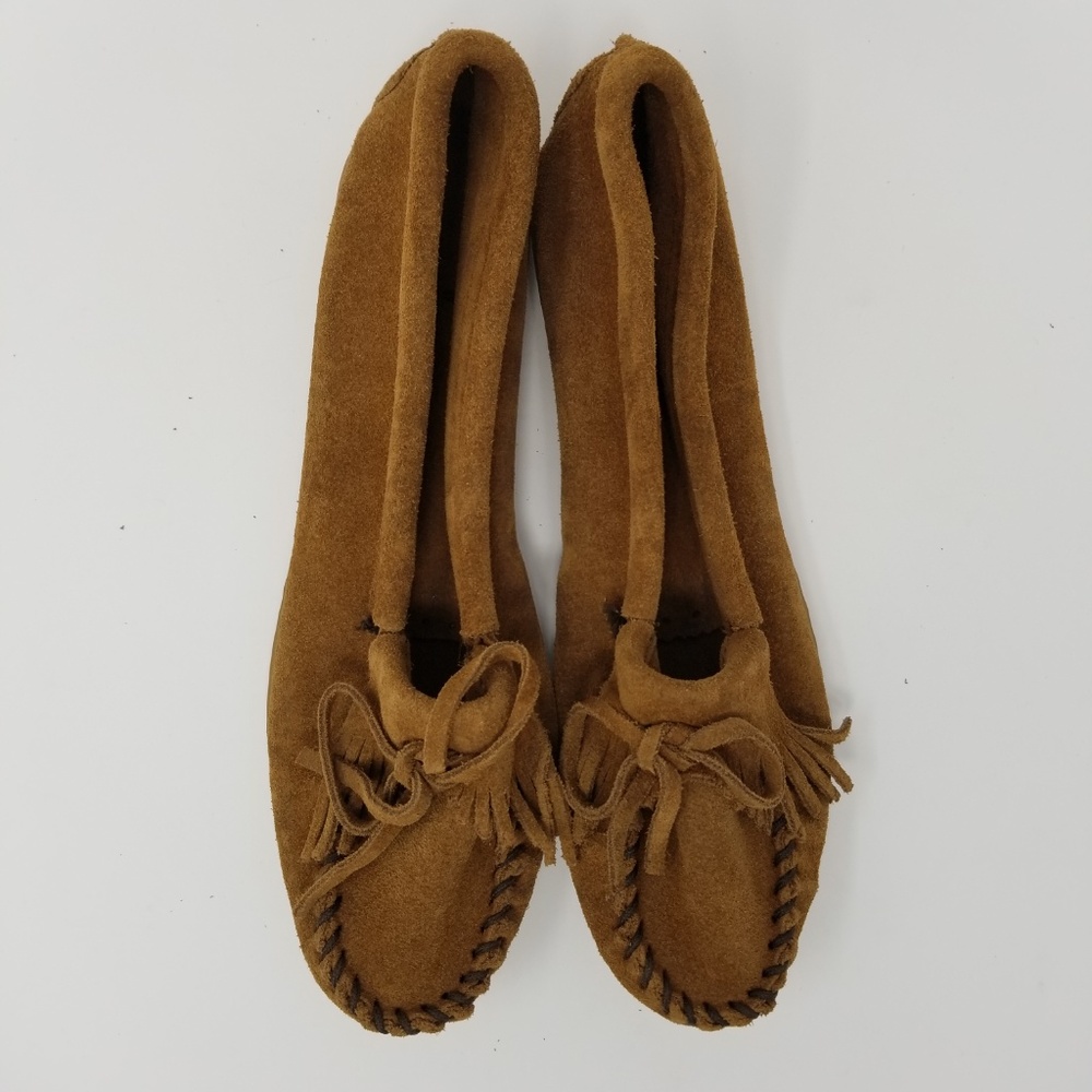 Minnetonka Moccasin Kilty Suede Hard Sole Boho - Picture 7 of 7